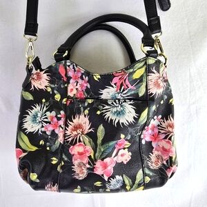 Liz Claiborne Purse Grandmacore Floral Shoulder handbag Back pocket Long Strap